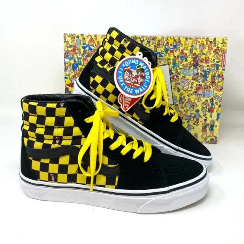 💖MEGA SALE💖VANS x Where’s Waldo Sk8-Hi Checker Black Suede Women's VN0A32QG4UE - Picture 7 of 8